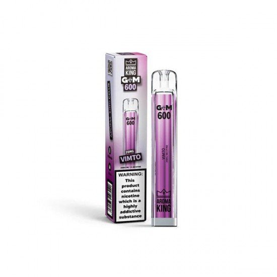 0mg Aroma King GEM 600 Disposable Vape Device 600 Puffs - Flavour: Vimto