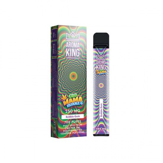 Aroma King Mama Huana 250mg CBD Disposable Vape Device 700 Puffs - Flavour: Bubblegum