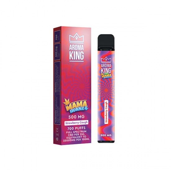 Aroma King Mama Huana 500mg CBD Disposable Vape Device 700 Puffs - Flavour: Strawberry Cough