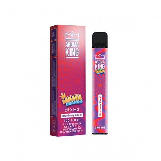 Aroma King Mama Huana 250mg CBD Disposable Vape Device 700 Puffs - Flavour: Strawberry Cough