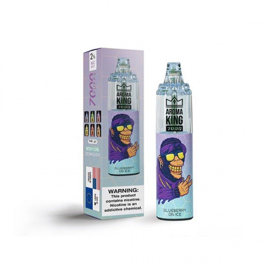 0mg Aroma King Tornado Disposable Vape Device 7000 Puffs - Flavour: Blueberry on Ice