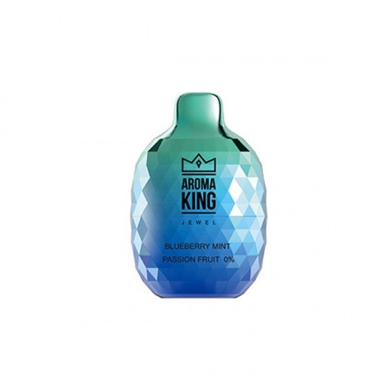 0mg Aroma King Jewel Disposable Vape Device 8000 Puffs - Flavour: Blueberry Mint Passionfruit