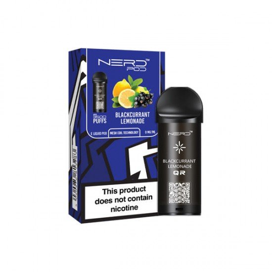 0mg Nerd Pod Replacement Pod 3500 Puffs - Flavour: Blackcurrant Lemonade