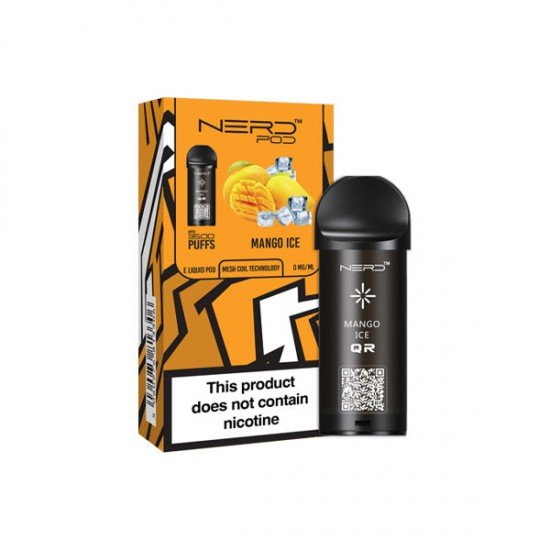 0mg Nerd Pod Replacement Pod 3500 Puffs - Flavour: Mango Ice