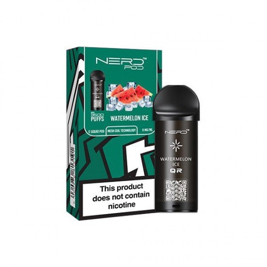 0mg Nerd Pod Replacement Pod 3500 Puffs - Flavour: Watermelon Ice