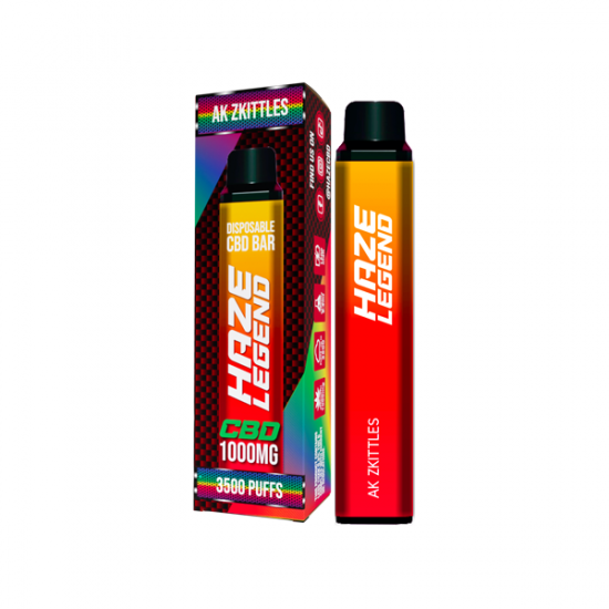 Haze Legend 1000mg CBD Disposable Vape Device 3500 Puffs - Flavour: AK Zkittles