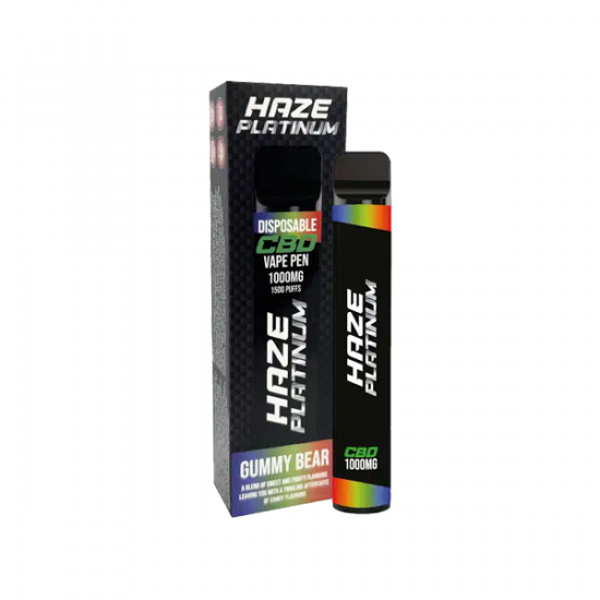 Haze Platinum 1000mg CBD Disposable Vape Device 1500 Puffs - Flavour: Gummy Bear