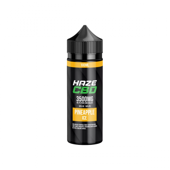 Haze 3500mg CBD E-Liquid 100ml (50VG/50PG) - Flavour: Pineapple Ice