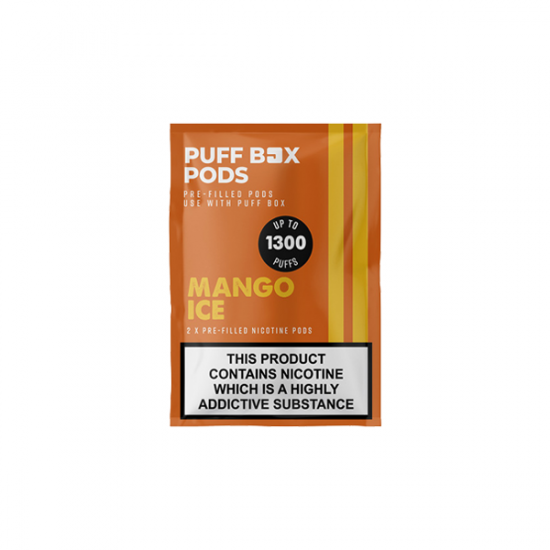 20mg Puff Box Refill Pods 2PCS 2ml - Flavour: Mango Ice