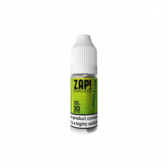 10mg ZAP! Bar Salts Nic Salt 10ml (50VG/50PG) - Flavour: Lemon & Lime