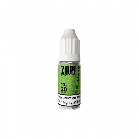 20mg ZAP! Bar Salts Nic Salt 10ml (50VG/50PG) - Flavour: Fresh Mint