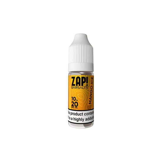 20mg ZAP! Bar Salts Nic Salt 10ml (50VG/50PG) - Flavour: Mango Ice