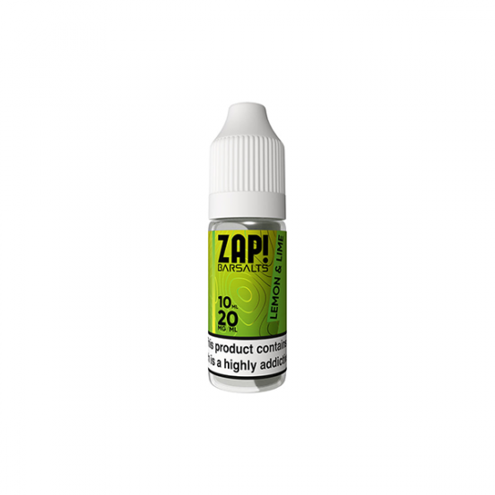 20mg ZAP! Bar Salts Nic Salt 10ml (50VG/50PG) - Flavour: Lemon & Lime