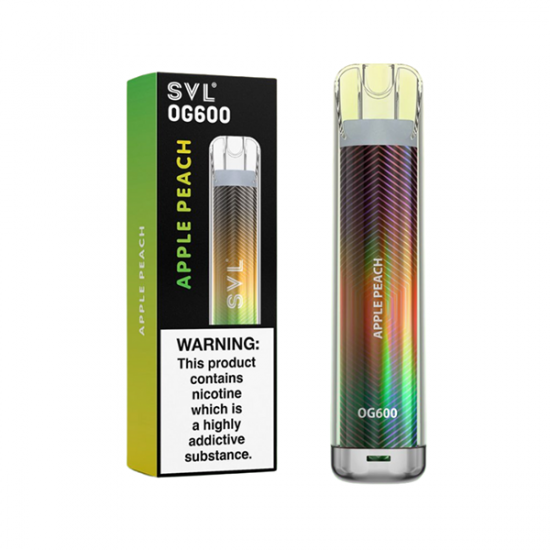 20mg SVL OG600 Disposable Vape 600 Puffs - Flavour: Apple Peach