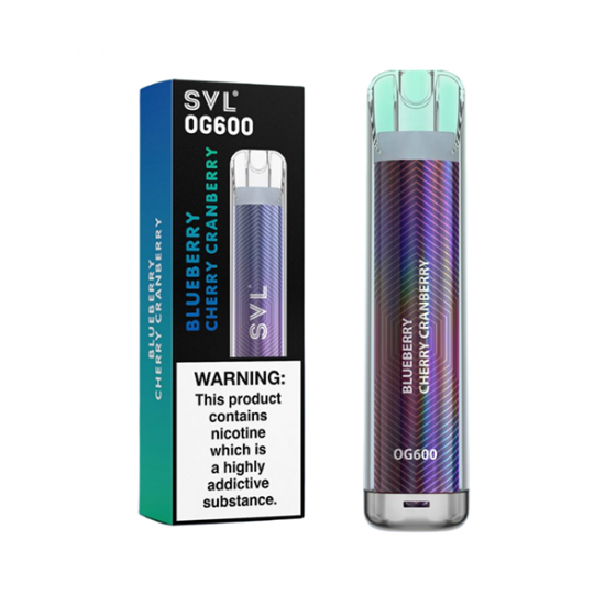 20mg SVL OG600 Disposable Vape 600 Puffs - Flavour: Blueberry Cherry Cranberry