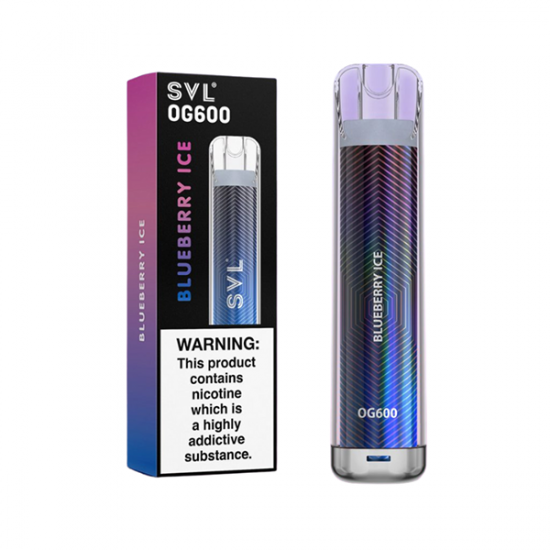 20mg SVL OG600 Disposable Vape 600 Puffs - Flavour: Blueberry Ice