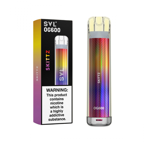 20mg SVL OG600 Disposable Vape 600 Puffs - Flavour: Skittz