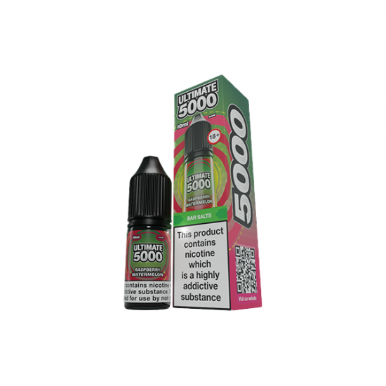 5mg Ultimate 5000 10ml Nic Salt (50VG/50PG) - Flavour: Raspberry Watermelon