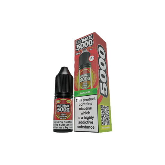 5mg Ultimate 5000 10ml Nic Salt (50VG/50PG) - Flavour: Sour Cherry Apple