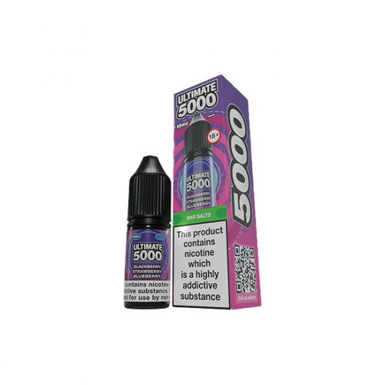 10mg Ultimate 5000 10ml Nic Salt (50VG/50PG) - Flavour: Blackberry Strawberry Blueberry