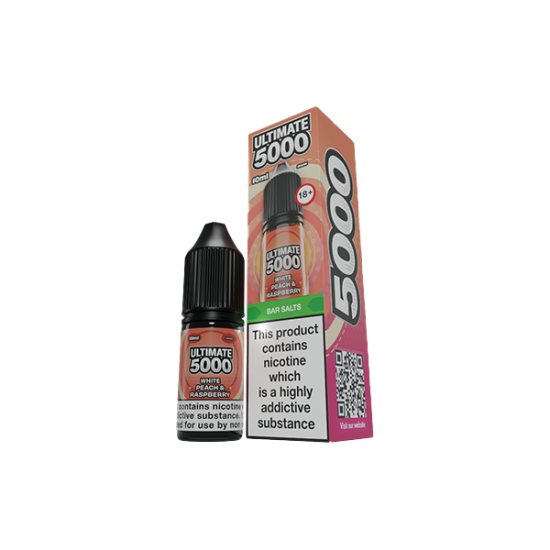 20mg Ultimate 5000 10ml Nic Salt (50VG/50PG) - Flavour: White Peach Raspberry