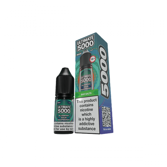 20mg Ultimate 5000 10ml Nic Salt (50VG/50PG) - Flavour: Blueberry Sour Raspberry