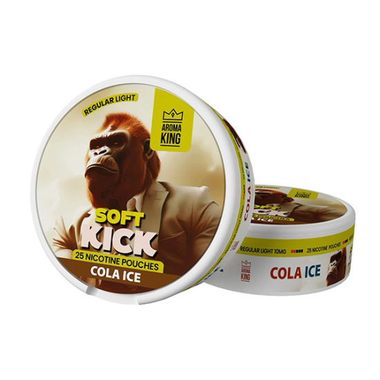 10mg Aroma King Soft Kick Nicotine Pouches - 25 Pouches - Flavour: Cola Ice