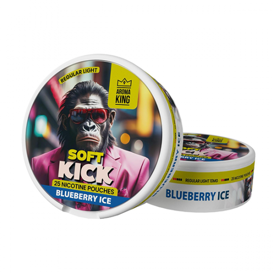 10mg Aroma King Soft Kick Nicotine Pouches - 25 Pouches - Flavour: Blueberry Ice