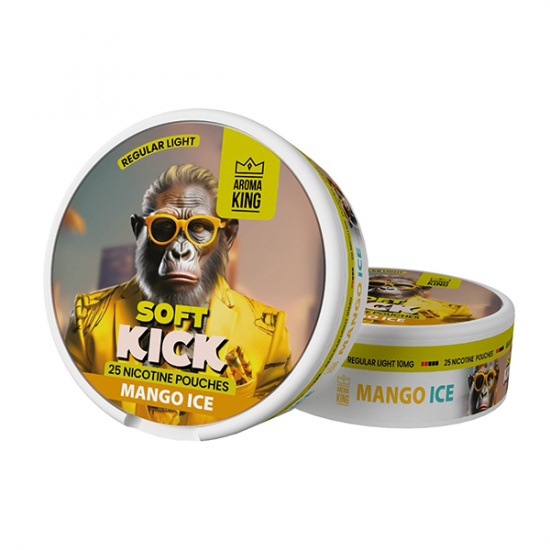 10mg Aroma King Soft Kick Nicotine Pouches - 25 Pouches - Flavour: Mango Ice