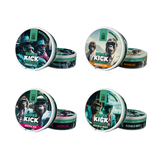 25mg Aroma King Super Kick NoNic Pouches - 25 Pouches - Flavour: Menthol Ice