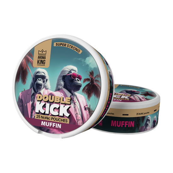 50mg Aroma King Double Kick NoNic Pouches - 25 Pouches - Flavour: Muffin