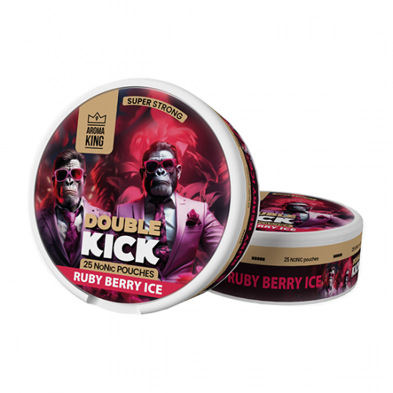 50mg Aroma King Double Kick NoNic Pouches - 25 Pouches - Flavour: Ruby Berry Ice