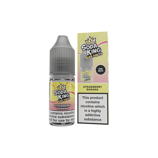 5mg Soda King Bar SALTS 10ml - (50VG/50PG) - Flavour: Strawberry Banana