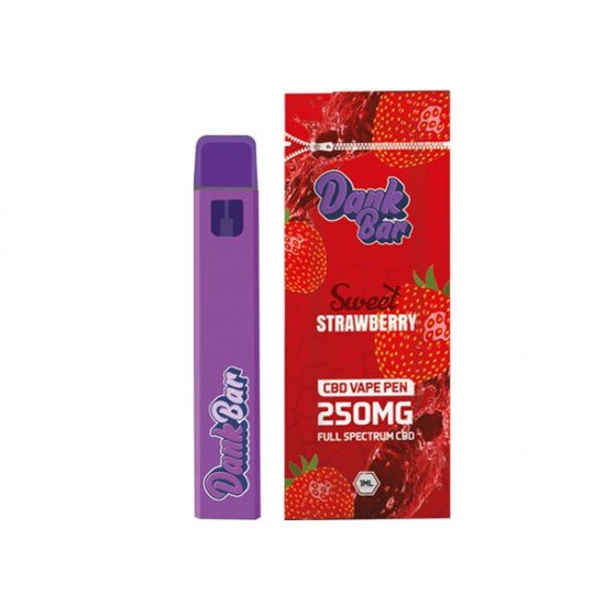 Dank Bar 250mg Full Spectrum CBD Vape Disposable by Purple Dank - 12 flavours - Flavour: Sweet Strawberry