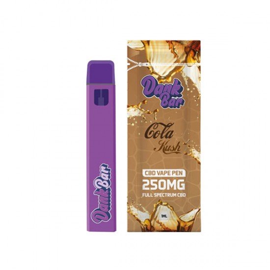 Dank Bar 250mg Full Spectrum CBD Vape Disposable by Purple Dank - 12 flavours - Flavour: Cola Kush