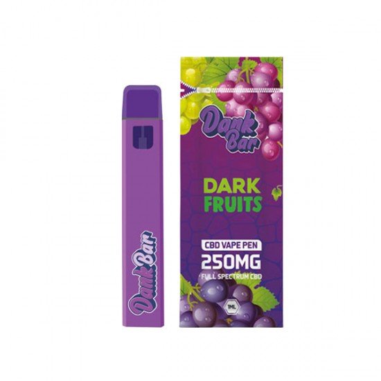 Dank Bar 250mg Full Spectrum CBD Vape Disposable by Purple Dank - 12 flavours - Flavour: Dark Fruits