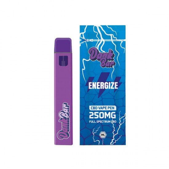 Dank Bar 250mg Full Spectrum CBD Vape Disposable by Purple Dank - 12 flavours - Flavour: Energize