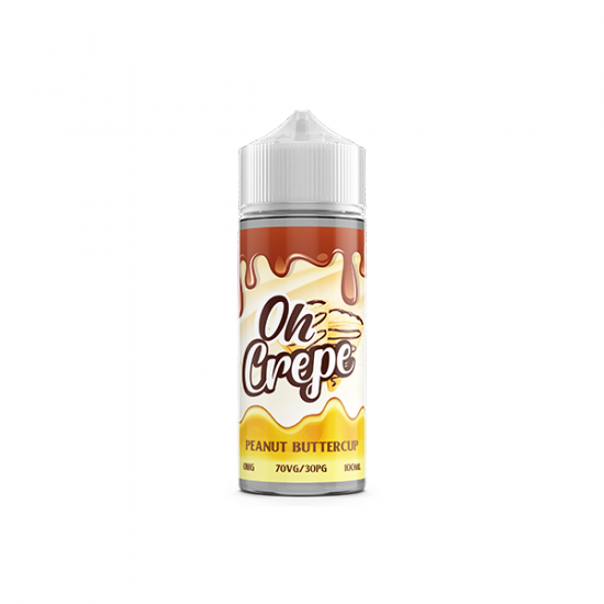 0mg Oh Crepe 100ml Shortfill (70VG/30PG) - Flavour: Peanut Buttercup