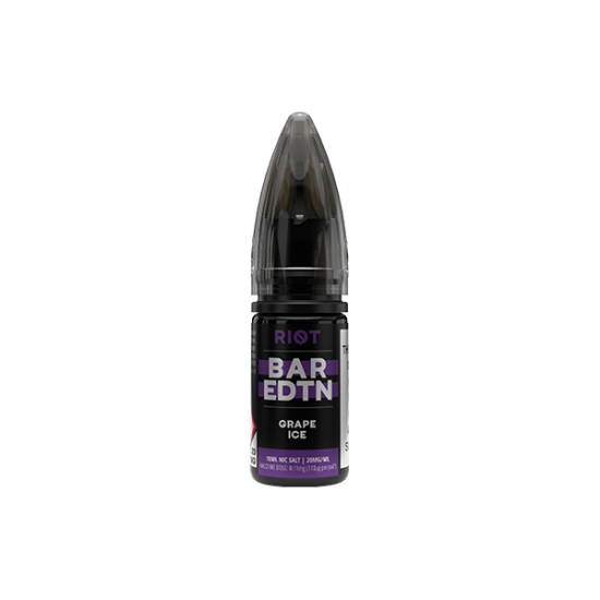 10mg Riot Squad BAR EDTN 10ml Nic Salts (50VG/50PG) - Flavour: Grape Ice