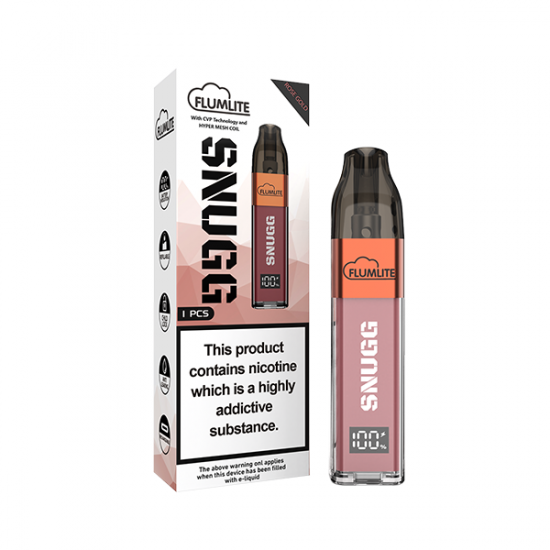 Flumlite Snugg Refillable Disposable Vape Device - 3000 puffs - Color: Rose Gold