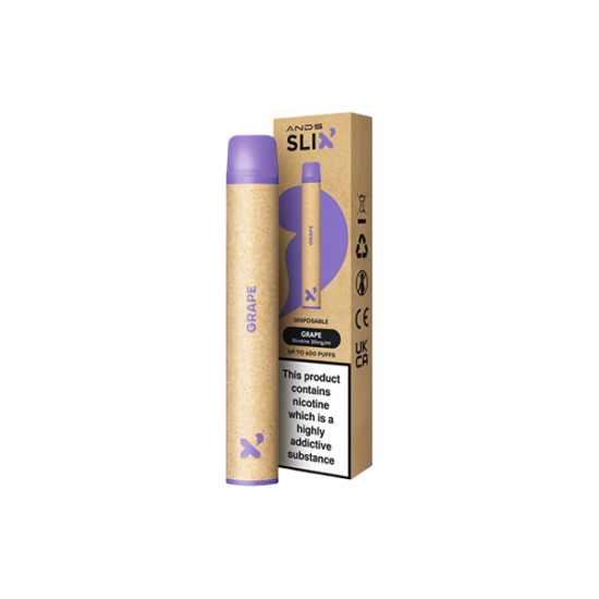 20mg ANDS Slix Recyclable Disposable Vape Device 600 Puffs - Flavour: Grape