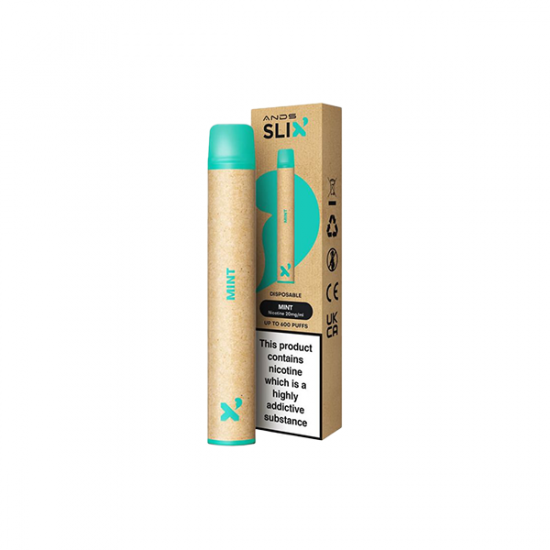 20mg ANDS Slix Recyclable Disposable Vape Device 600 Puffs - Flavour: Mint