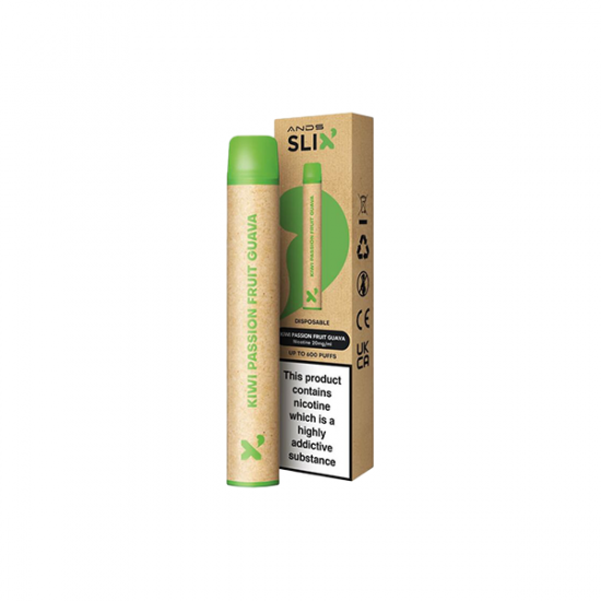 20mg ANDS Slix Recyclable Disposable Vape Device 600 Puffs - Flavour: Kiwi Passionfruit Guava