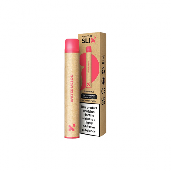 20mg ANDS Slix Recyclable Disposable Vape Device 600 Puffs - Flavour: Watermelon