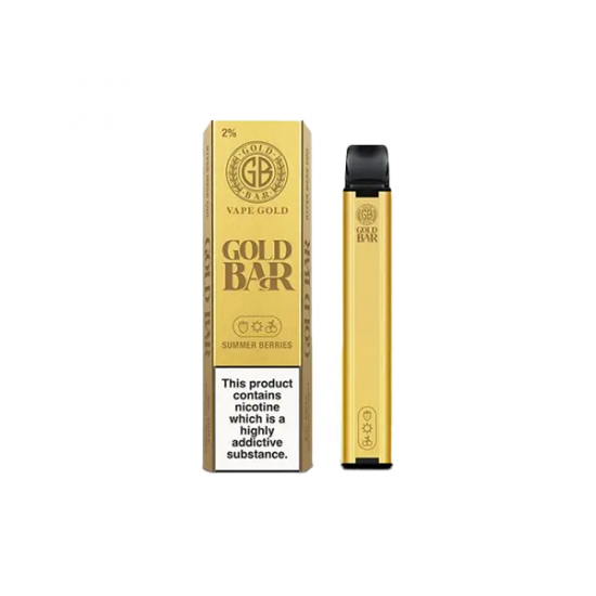 20mg Gold Bar Disposable Vape 600 Puffs - Flavour: Summer Berries