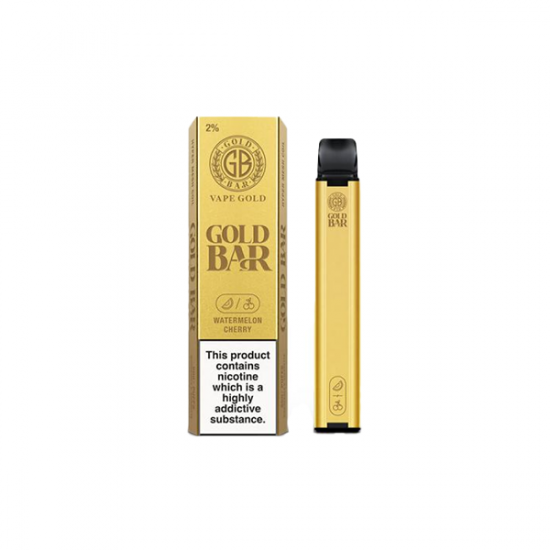 20mg Gold Bar Disposable Vape 600 Puffs - Flavour: Watermelon Cherry