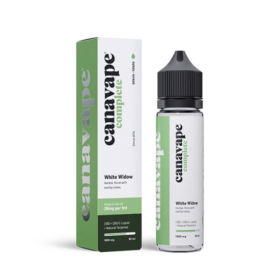 Canavape 1800mg Full-Spectrum CBD + CBG E-liquid 50ml (30VG/70PG) - Flavour: White Widow