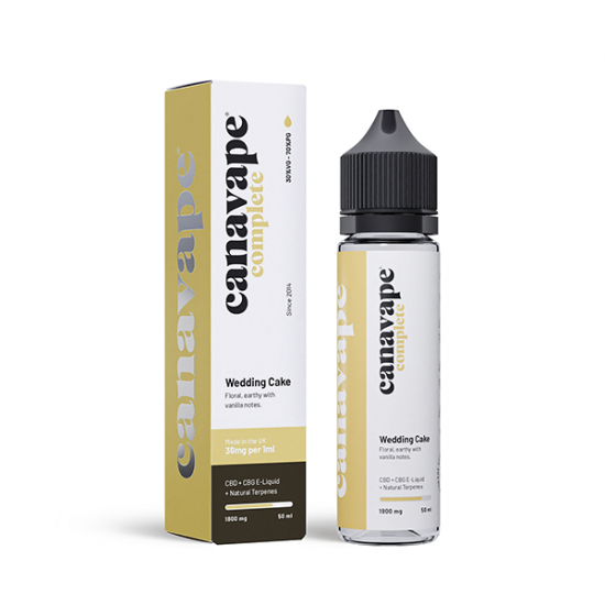 Canavape 1800mg Full-Spectrum CBD + CBG E-liquid 50ml (30VG/70PG) - Flavour: Wedding Cake