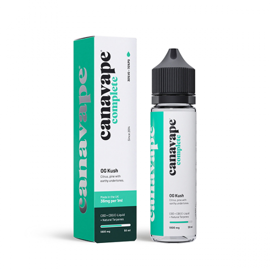 Canavape 1800mg Full-Spectrum CBD + CBG E-liquid 50ml (30VG/70PG) - Flavour: OG Kush