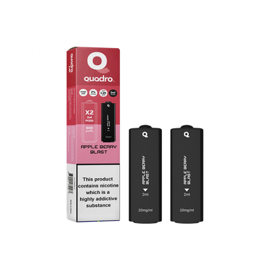 20mg Quadro 2.4k Replacement Pods - 2ml - Flavour: Apple Berry Blast